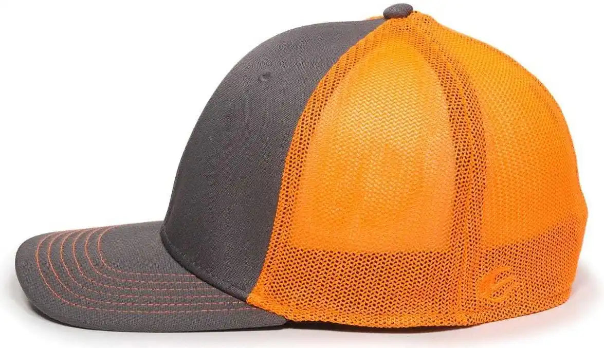 Oc Sports Ct120m Extra-flexible Slight Pre-curved Visor - Graphite Neon Orange