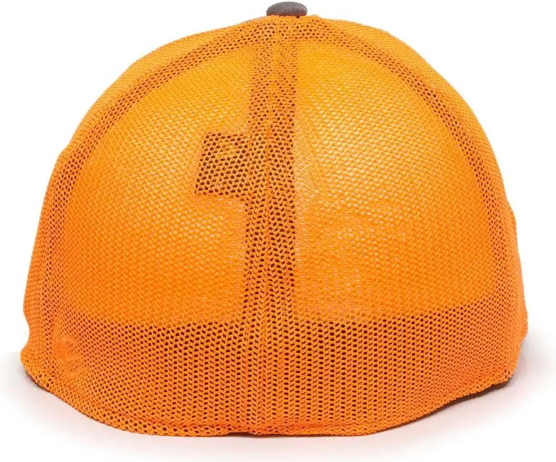 Oc Sports Ct120m Extra-flexible Slight Pre-curved Visor - Graphite Neon Orange - Dark Gray / 6 3/8’’ - 3/4’’