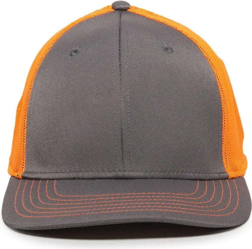 Oc Sports Ct120m Extra-flexible Slight Pre-curved Visor - Graphite Neon Orange