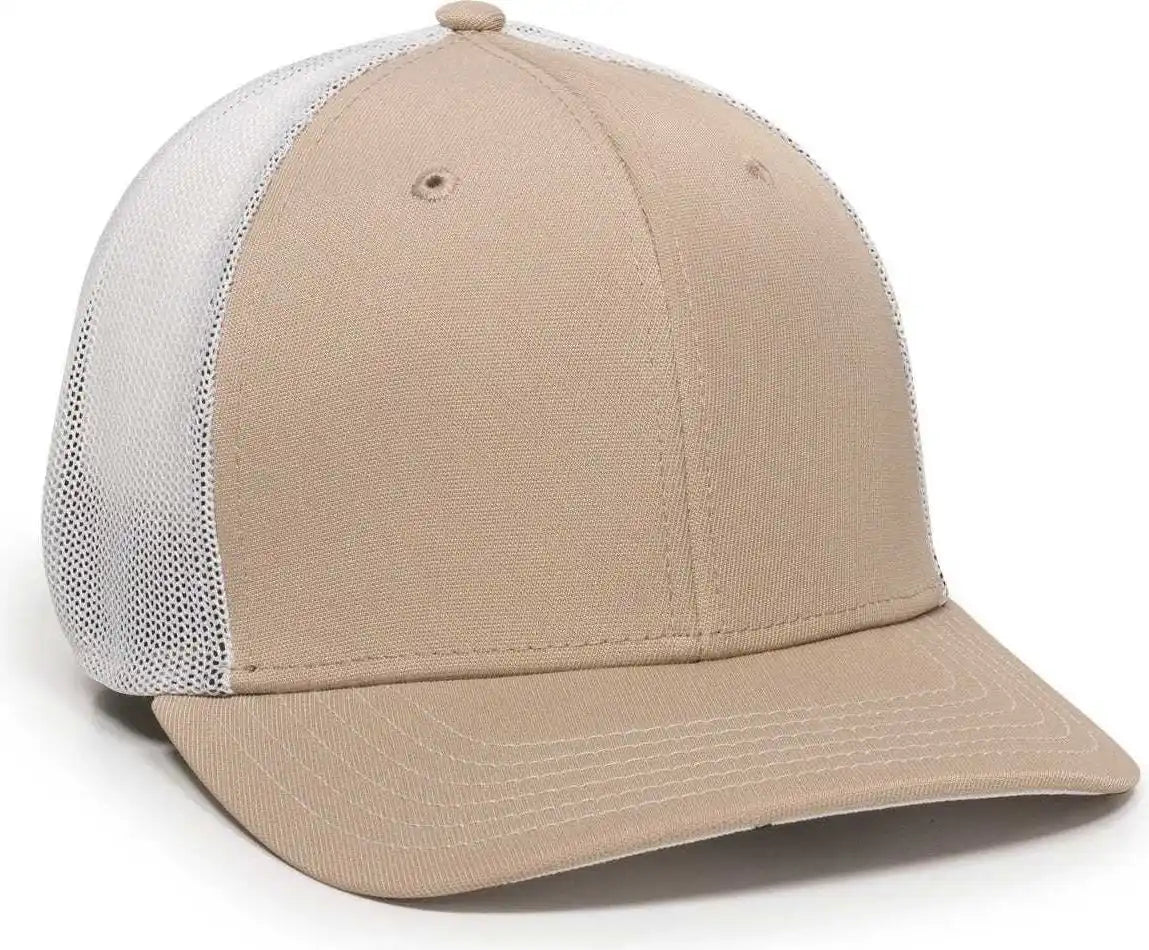 Oc Sports Ct120m Extra-flexible Slight Pre-curved Visor - Khaki White - 6 3/4’’ - 7 1/8’’