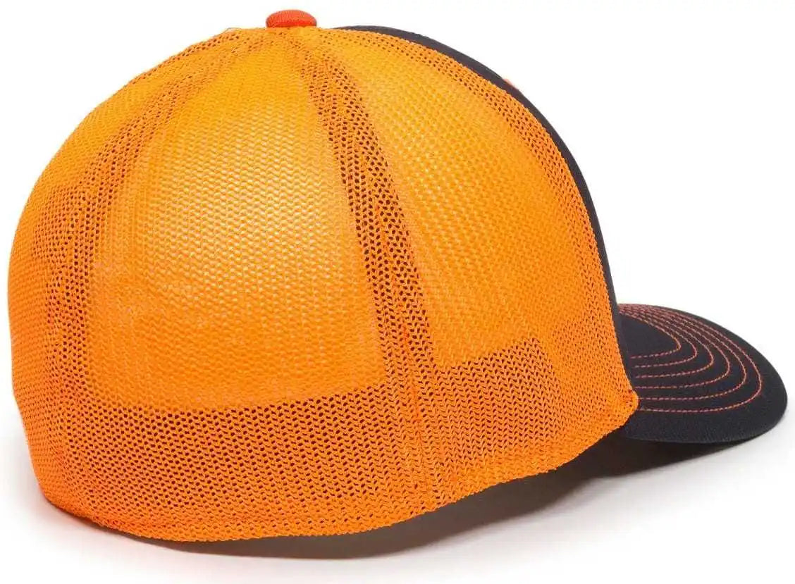 Oc Sports Ct120m Extra-flexible Slight Pre-curved Visor - Navy Neon Orange