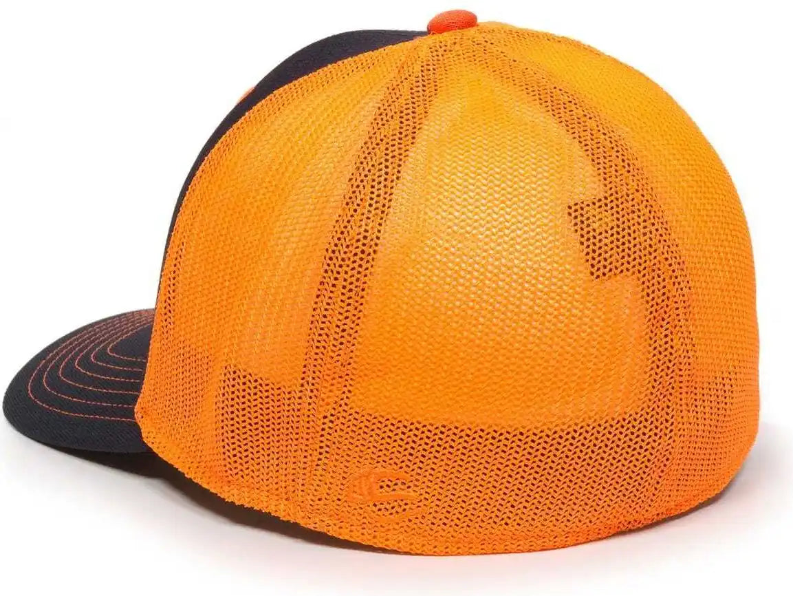 Oc Sports Ct120m Extra-flexible Slight Pre-curved Visor - Navy Neon Orange