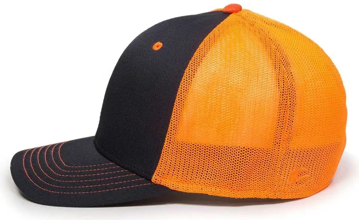 Oc Sports Ct120m Extra-flexible Slight Pre-curved Visor - Navy Neon Orange
