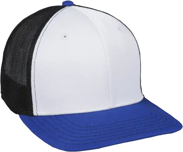 Oc Sports Ct120m Extra-flexible Slight Pre-curved Visor - White Black Royal - 6 3/4’’ - 7 1/8’’