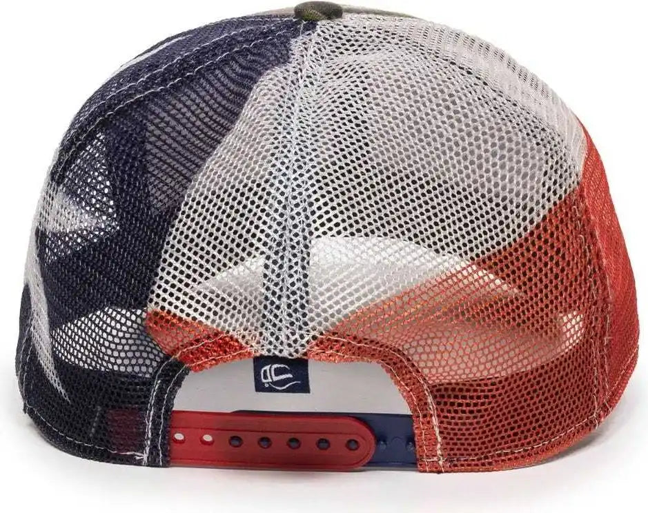 Oc Sports Cwf-400m Adjustable Mesh Back Cap - Mossy Oak Break-up Country Texas Flag - 6 7/8’’ - 7 1/2’’