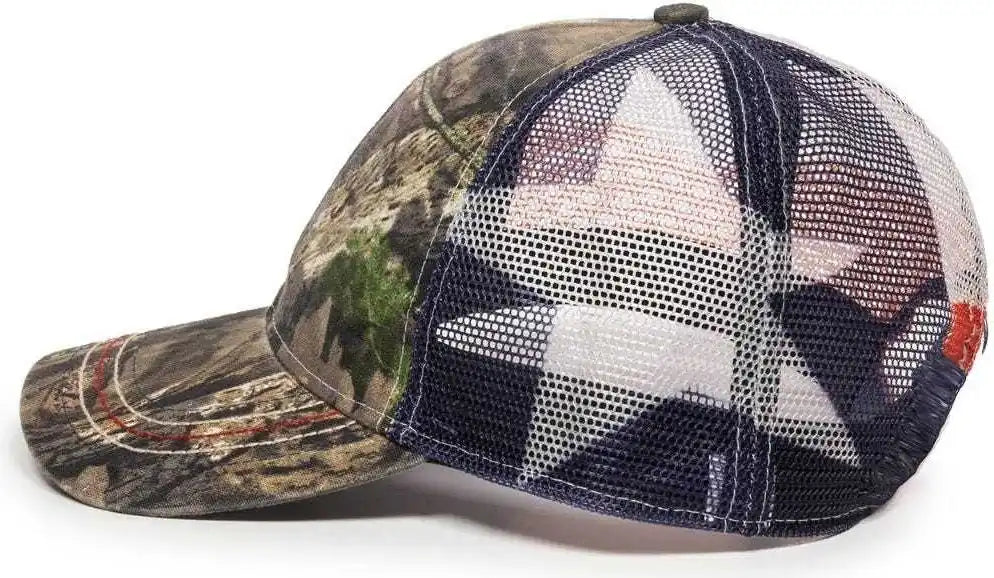 Oc Sports Cwf-400m Adjustable Mesh Back Cap - Mossy Oak Break-up Country Texas Flag - 6 7/8’’ - 7 1/2’’