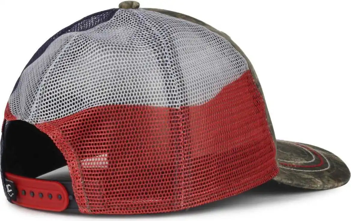 Oc Sports Cwf-400m Adjustable Mesh Back Cap - Mossy Oak Country Dna Texas Flag - Osfm