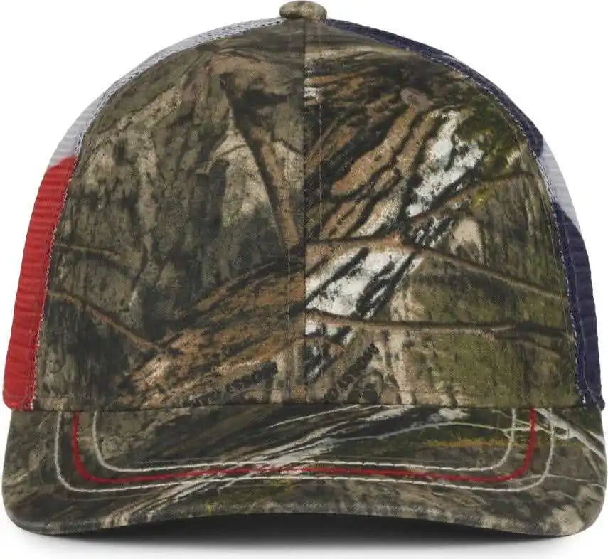 Oc Sports Cwf-400m Adjustable Mesh Back Cap - Mossy Oak Country Dna Texas Flag - Osfm