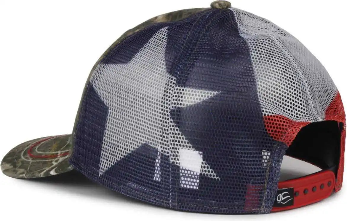 Oc Sports Cwf-400m Adjustable Mesh Back Cap - Mossy Oak Country Dna Texas Flag - Osfm
