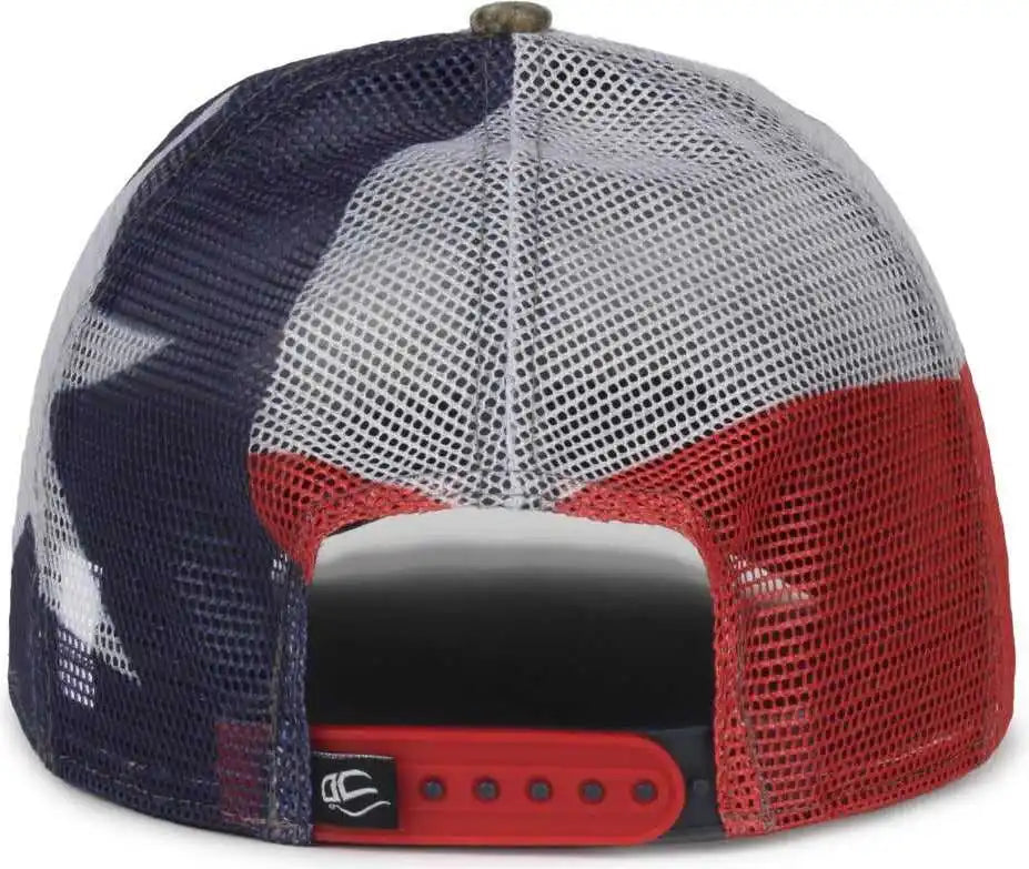 Oc Sports Cwf-400m Adjustable Mesh Back Cap - Mossy Oak Country Dna Texas Flag - Osfm