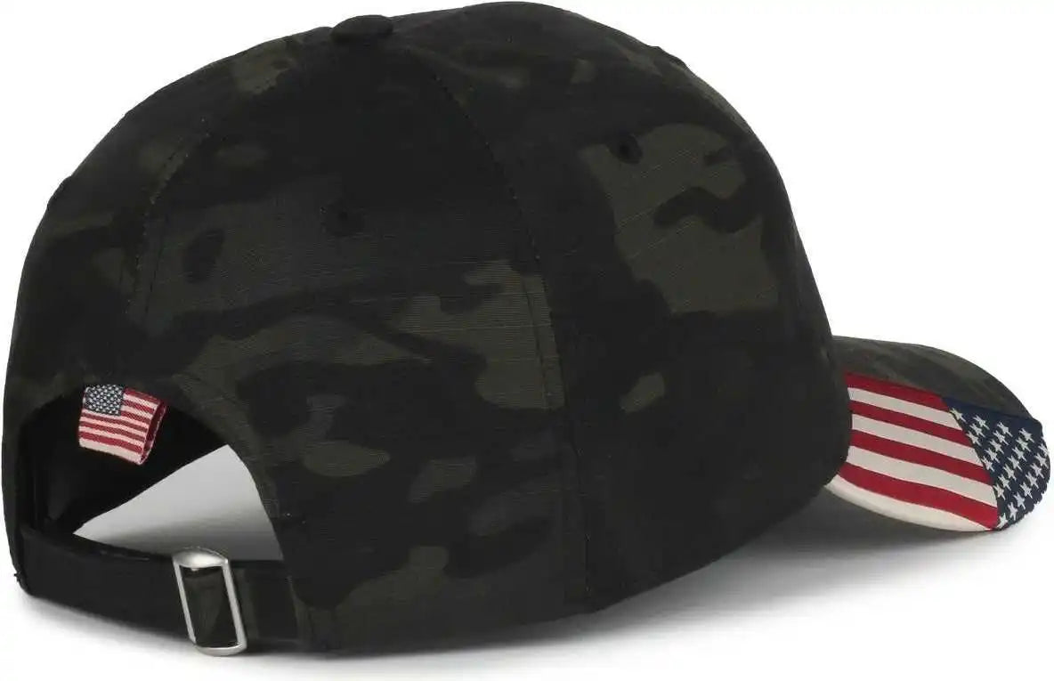 Oc Sports Cwf-405 Multicam Cap with Flag Visor - Black - Osfm