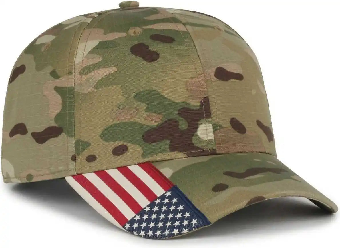 Oc Sports Cwf-405 Multicam Cap with Flag Visor - Nyco Extreme Mulitcam Original Usa - Osfm