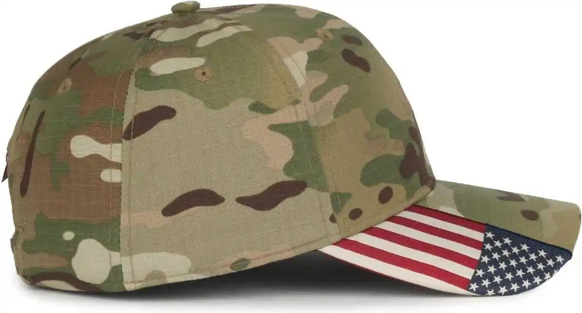 Oc Sports Cwf-405 Multicam Cap with Flag Visor - Nyco Extreme Mulitcam Original Usa - Osfm