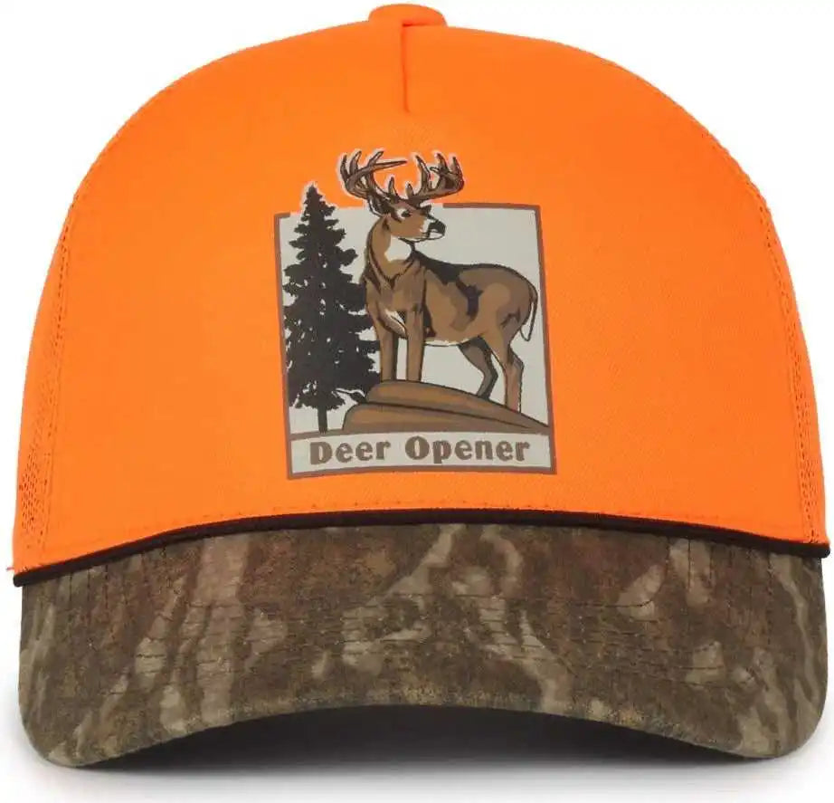 Oc Sports Deer01 Deer Design Cap - Blaze Mossy Oak Bottomland - Mokky / 6 7/8’’ - 7 1/2’’