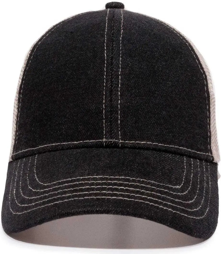Oc Sports Dn-200m Adjustable Mesh Back Cap - Black Denim Putty - Sand / 6 7/8’’ - 7 1/2’’