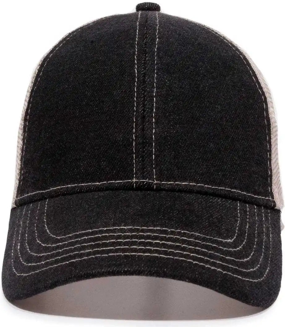 Oc Sports Dn-200m Adjustable Mesh Back Cap - Black Denim Putty - Sand / 6 7/8’’ - 7 1/2’’