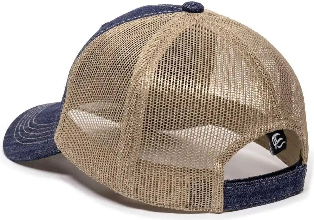 Oc Sports Dn-200m Adjustable Mesh Back Cap - Blue Denim Khaki - 6 7/8’’ - 7 1/2’’