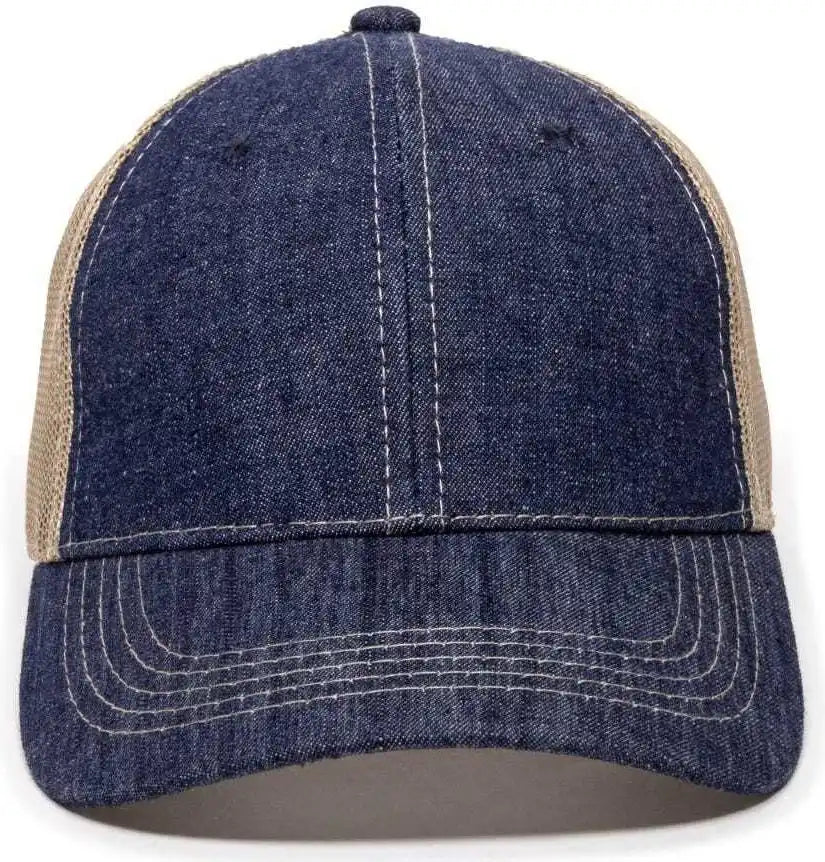 Oc Sports Dn-200m Adjustable Mesh Back Cap - Blue Denim Khaki - 6 7/8’’ - 7 1/2’’