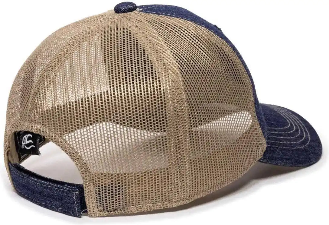 Oc Sports Dn-200m Adjustable Mesh Back Cap - Blue Denim Khaki - 6 7/8’’ - 7 1/2’’