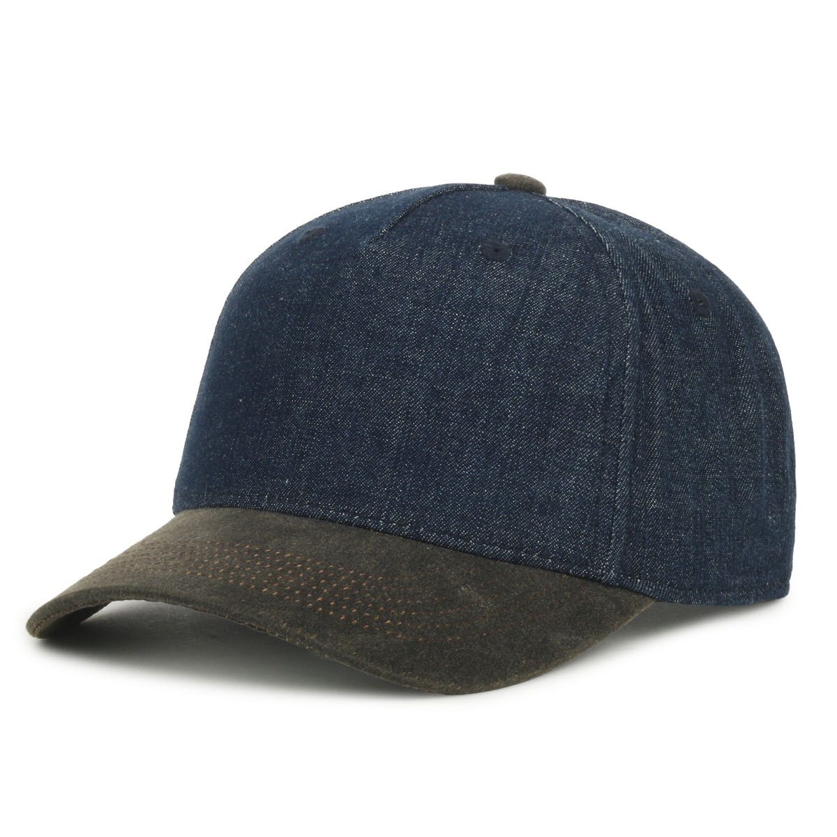 Oc Sports Dn-560 Denim Two-tone Cap - Blue Denim/brown