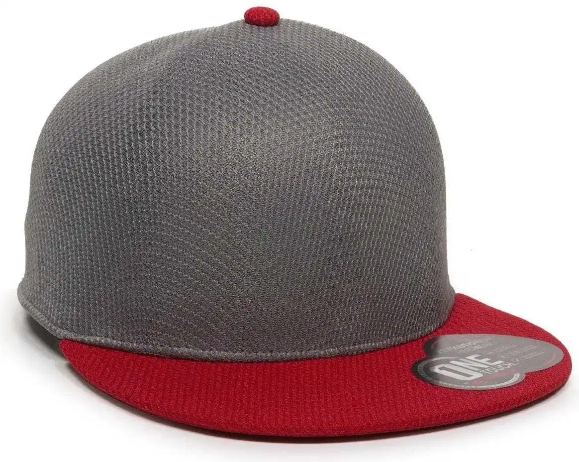 Oc Sports Edge Flexible Fitting Cap - Graphite Red - Dark Gray / 7’’ - 7 3/8’’