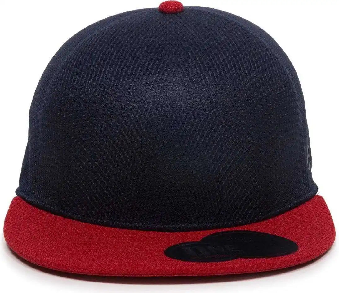 Oc Sports Edge Flexible Fitting Cap - Navy Red