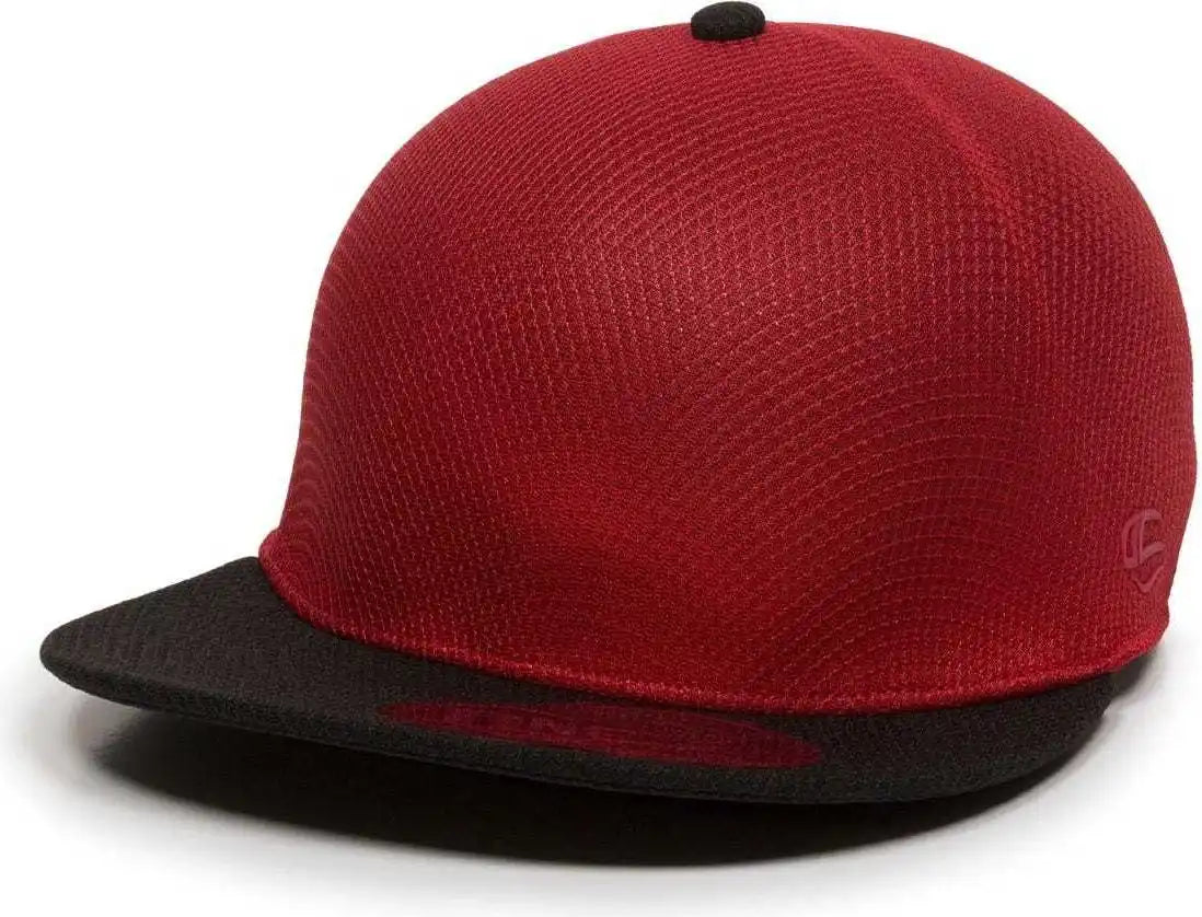 Oc Sports Edge Flexible Fitting Cap - Red Black