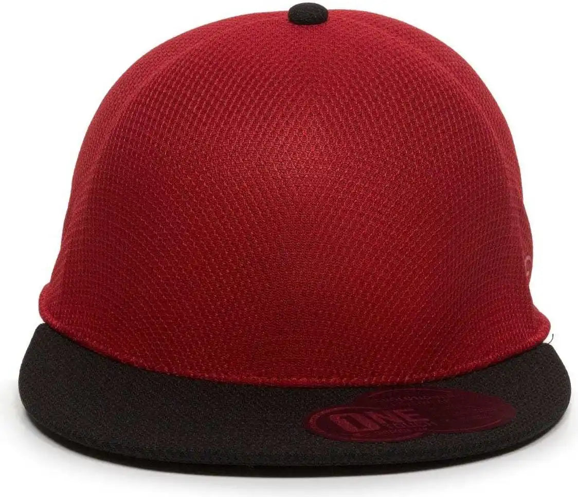 Oc Sports Edge Flexible Fitting Cap - Red Black