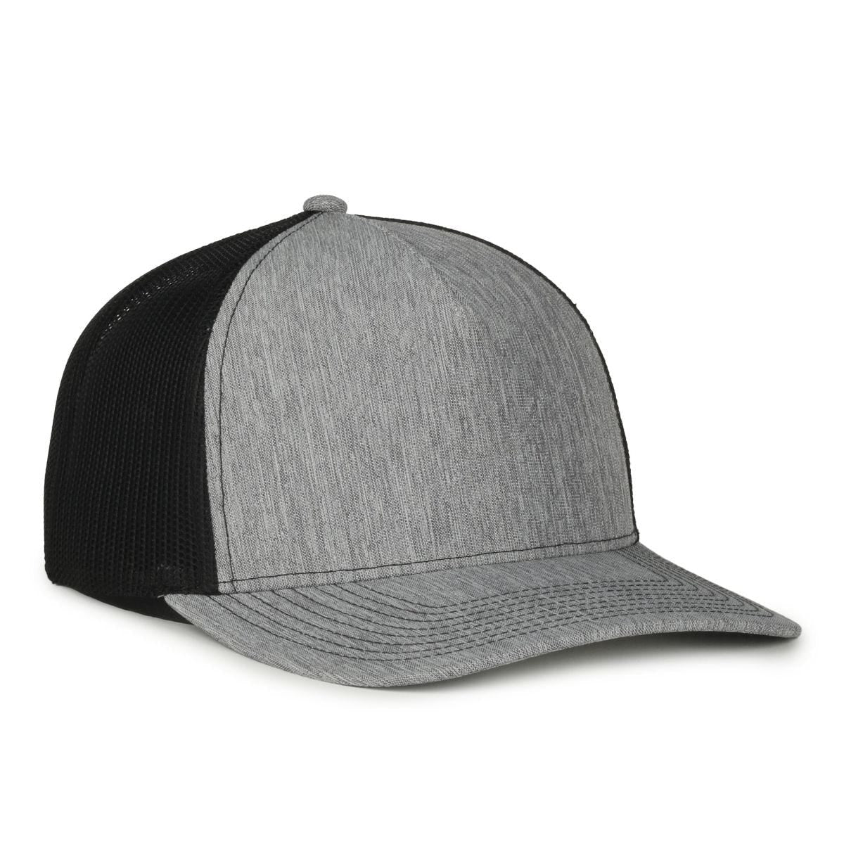 Oc Sports Ffa-571 Ffa Premium 5-panel Trucker Cap - Heathered Gray Black