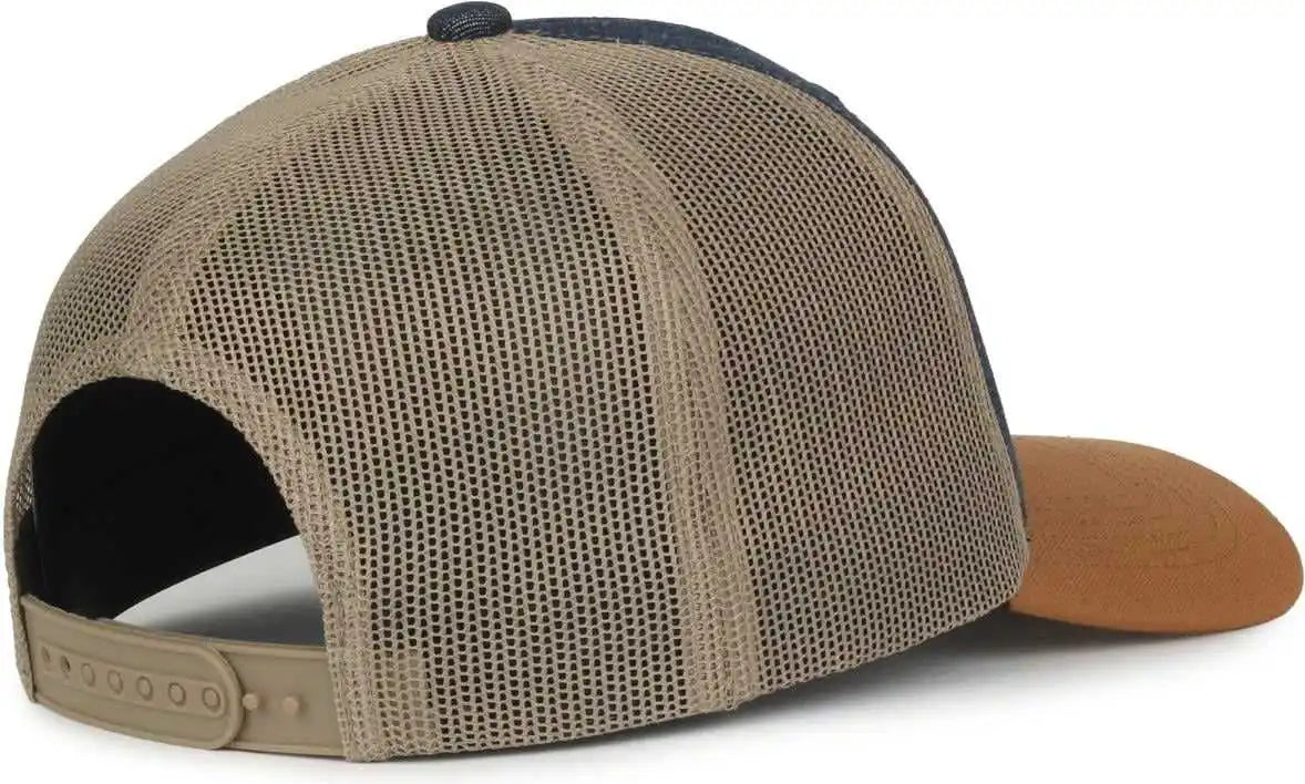 Oc Sports Ffa-dnm Ffa Denim Trucker Cap - Dark Blue Khaki Brown - Osfm