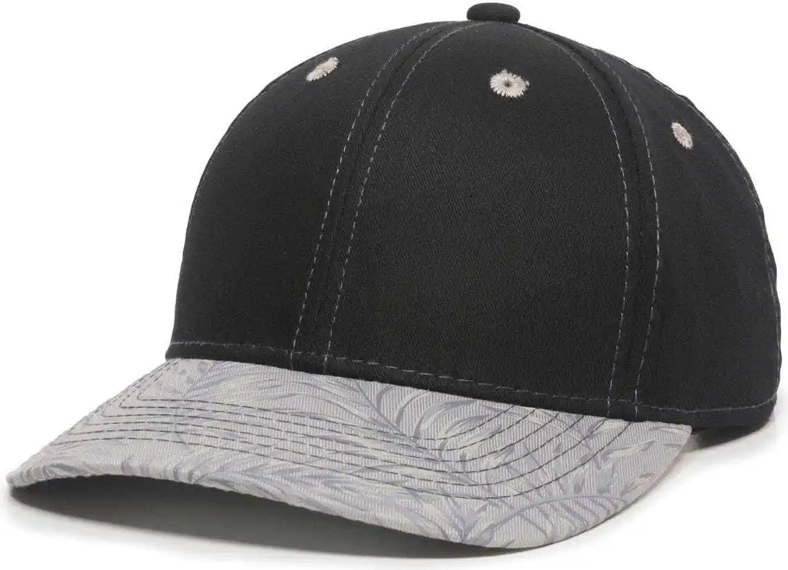Oc Sports Flr-100 Adjustable Cap - Black Light Grey Tropical - Gray / 6 7/8’’ - 7 1/2’’