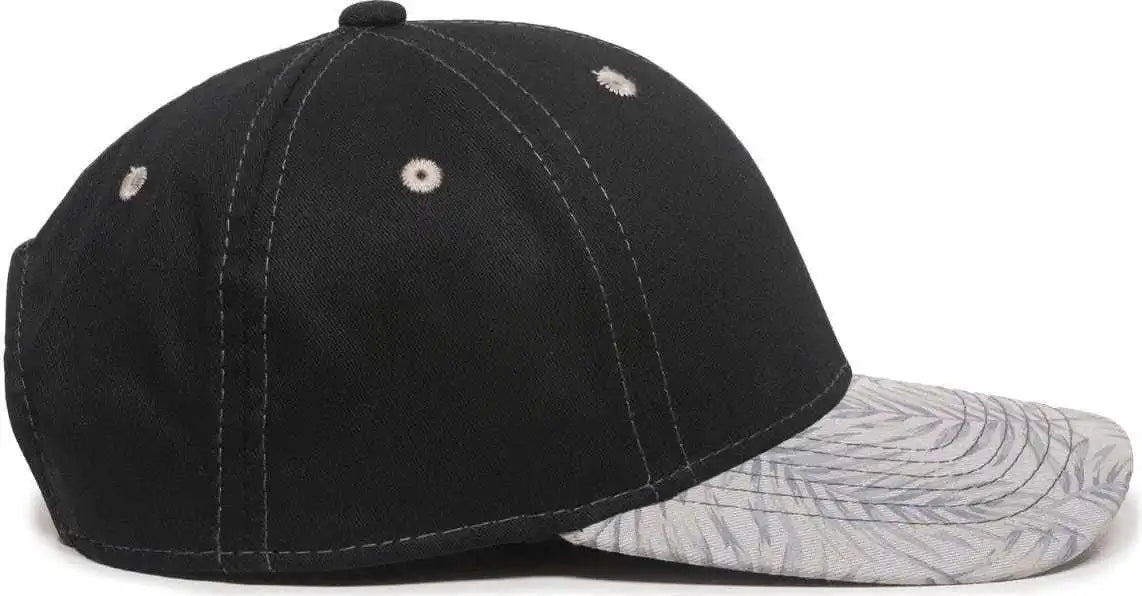 Oc Sports Flr-100 Adjustable Cap - Black Light Grey Tropical - Gray / 6 7/8’’ - 7 1/2’’