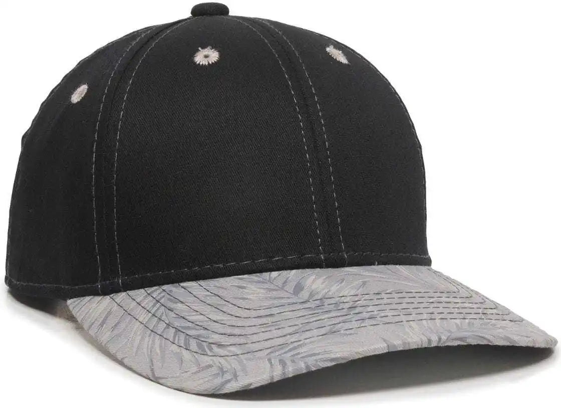 Oc Sports Flr-100 Adjustable Cap - Black Light Grey Tropical - Gray / 6 7/8’’ - 7 1/2’’