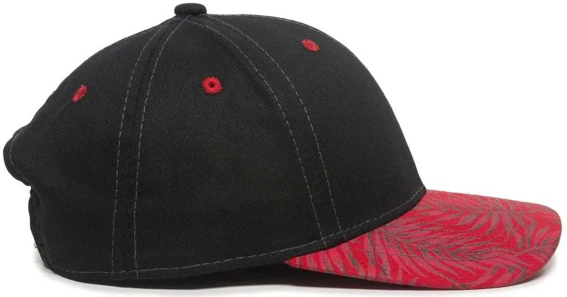 Oc Sports Flr-100 Adjustable Cap - Black Red Tropical - 6 7/8’’ - 7 1/2’’