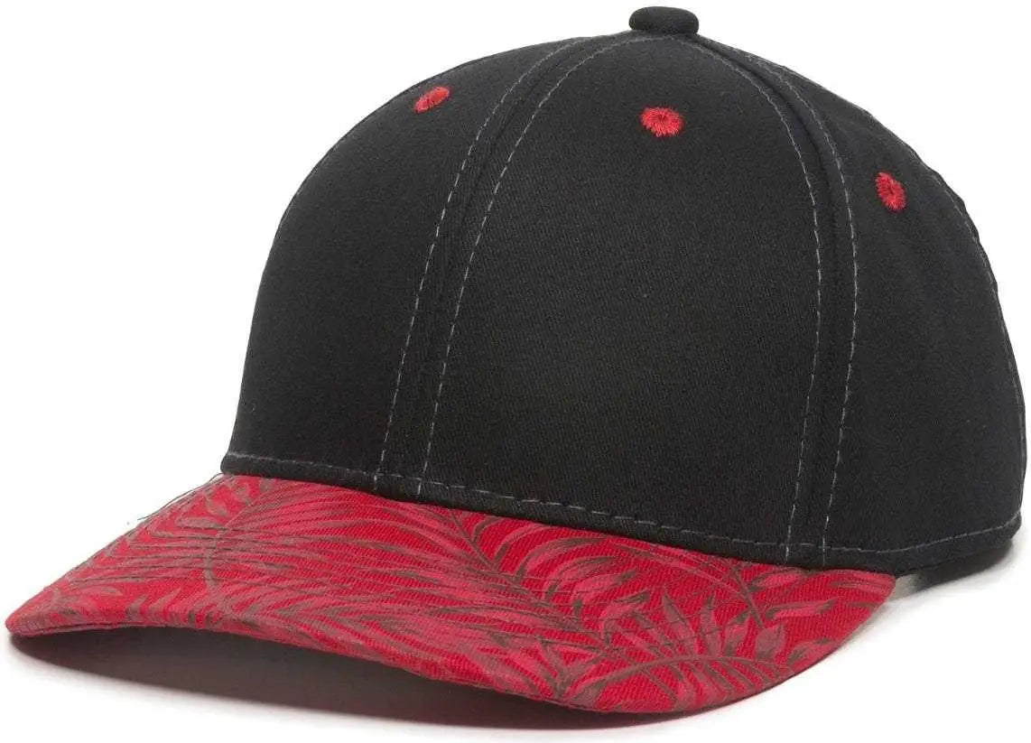 Oc Sports Flr-100 Adjustable Cap - Black Red Tropical - 6 7/8’’ - 7 1/2’’