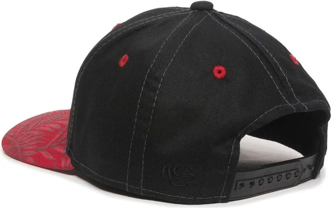 Oc Sports Flr-100 Adjustable Cap - Black Red Tropical - 6 7/8’’ - 7 1/2’’