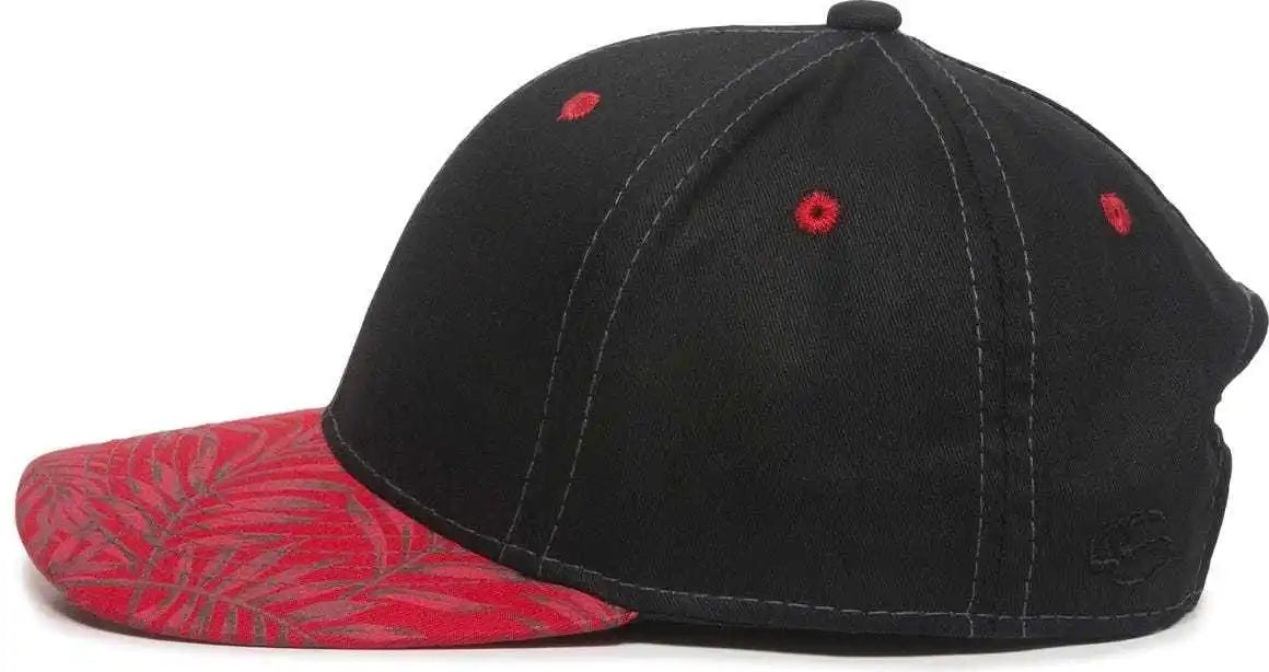 Oc Sports Flr-100 Adjustable Cap - Black Red Tropical - 6 7/8’’ - 7 1/2’’