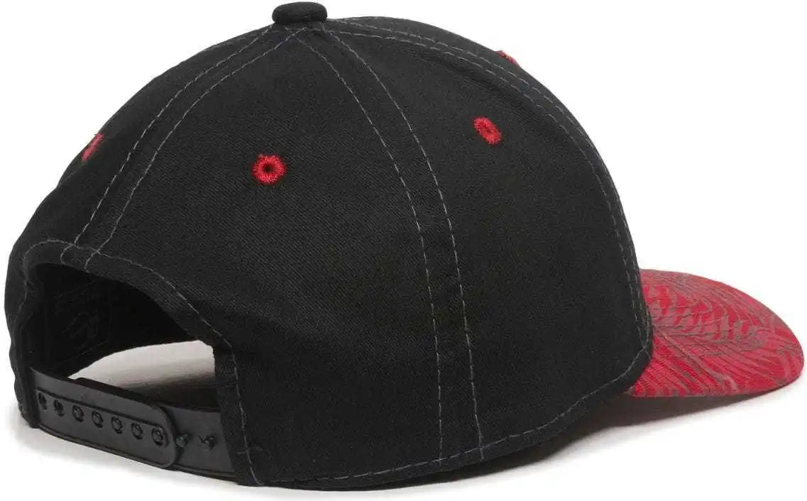 Oc Sports Flr-100 Adjustable Cap - Black Red Tropical - 6 7/8’’ - 7 1/2’’