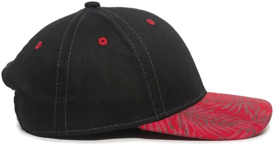Oc Sports Flr-100 Adjustable Cap - Black Red Tropical - 6 7/8’’ - 7 1/2’’