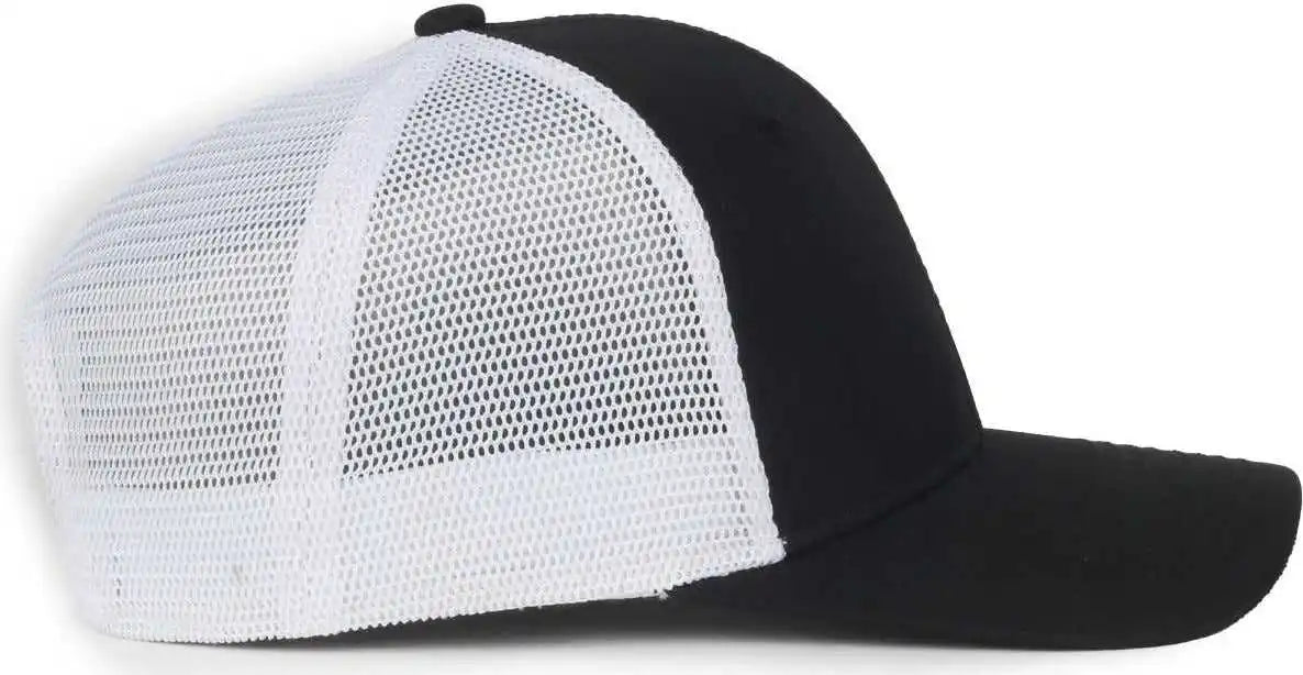 Oc Sports Flx672m-e Proflex Adjustable Sweatband Cap - e Black White - Osfm
