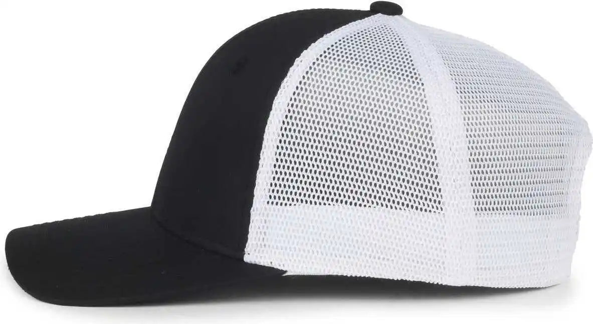 Oc Sports Flx672m-e Proflex Adjustable Sweatband Cap - e Black White - Osfm