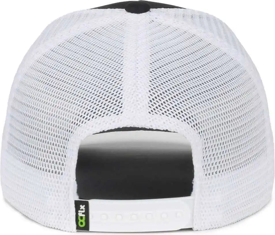 Oc Sports Flx672m-e Proflex Adjustable Sweatband Cap - e Black White - Osfm