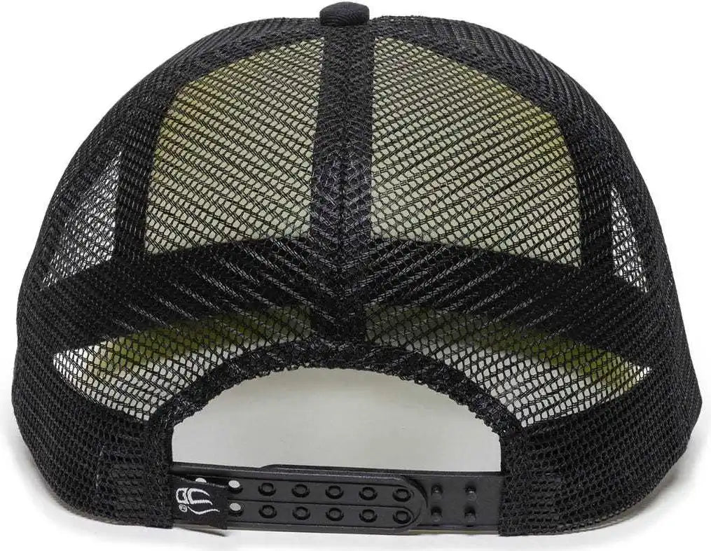 Oc Sports Fom-100 Adjustable Mesh Back Cap - White Black Neon Yellow - 6 7/8’’ - 7 1/2’’