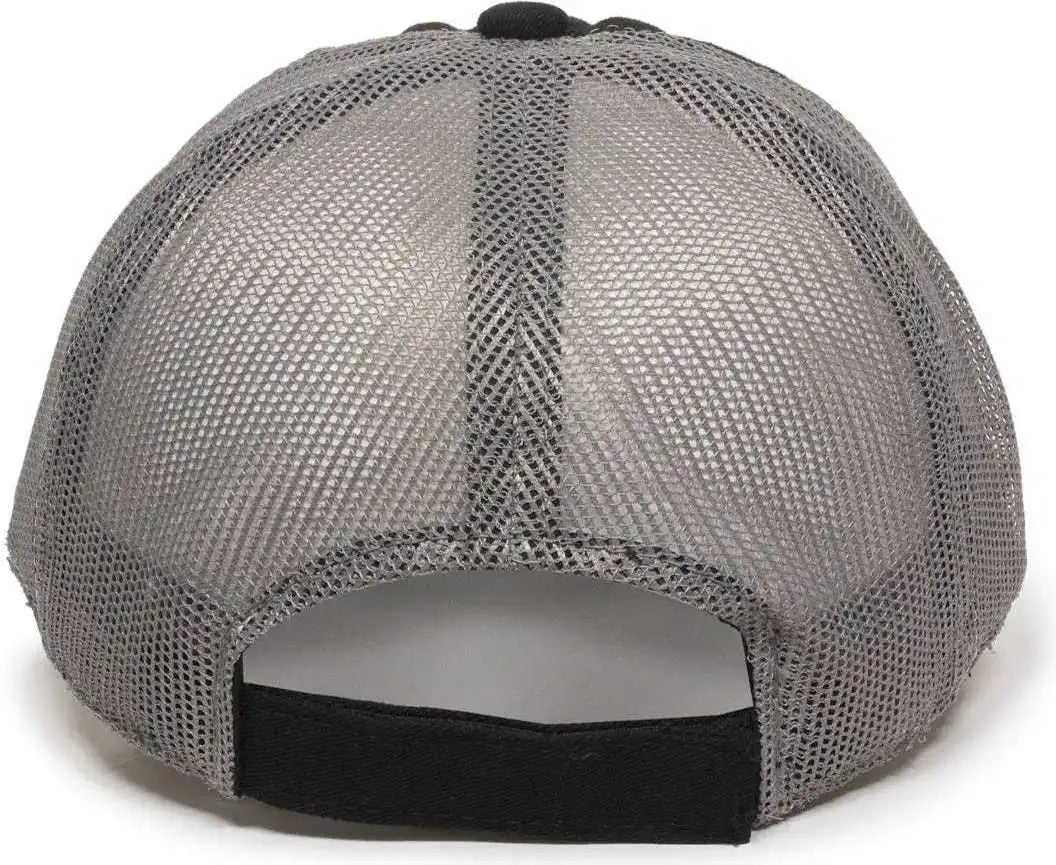 Oc Sports Fwt-130 Garment Wash Mesh Back Baseball Cap - Black Dark Gray - 6 7/8’’ - 7 1/2’’