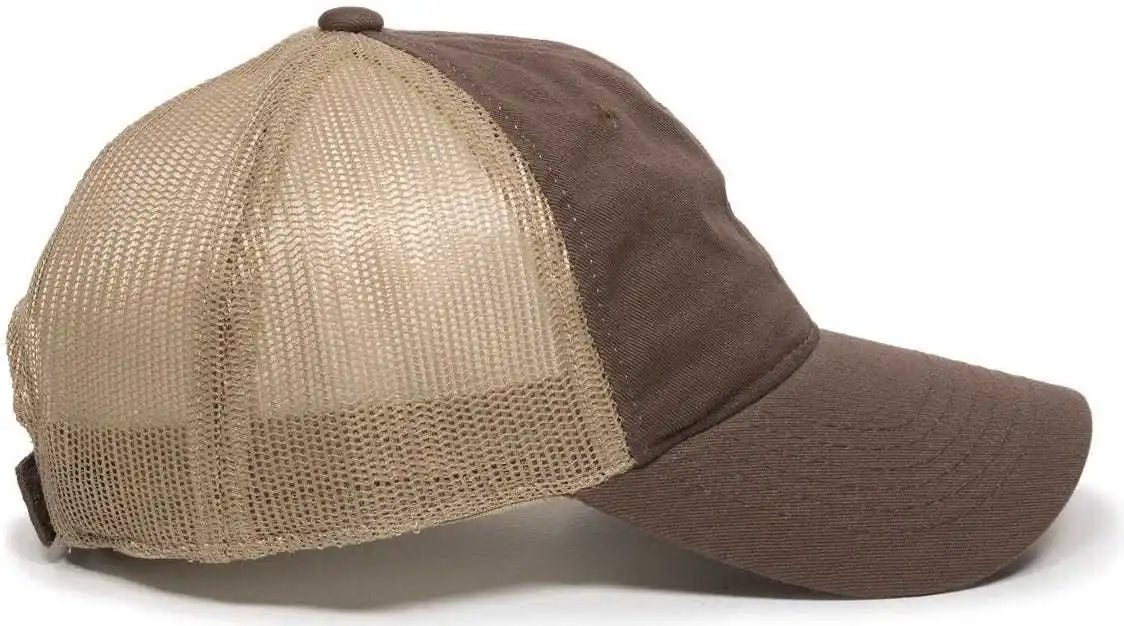 Oc Sports Fwt-130 Garment Wash Mesh Back Baseball Cap - Brown Tan - 6 7/8’’ - 7 1/2’’