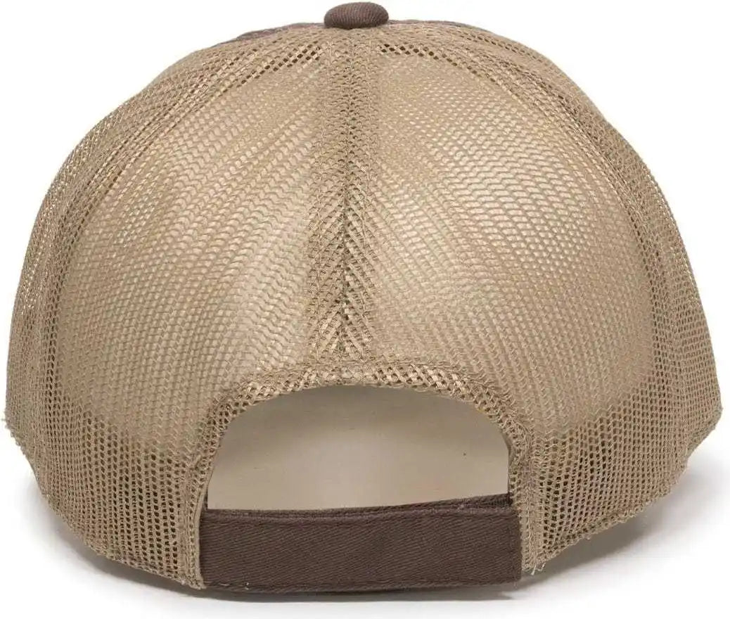 Oc Sports Fwt-130 Garment Wash Mesh Back Baseball Cap - Brown Tan - 6 7/8’’ - 7 1/2’’