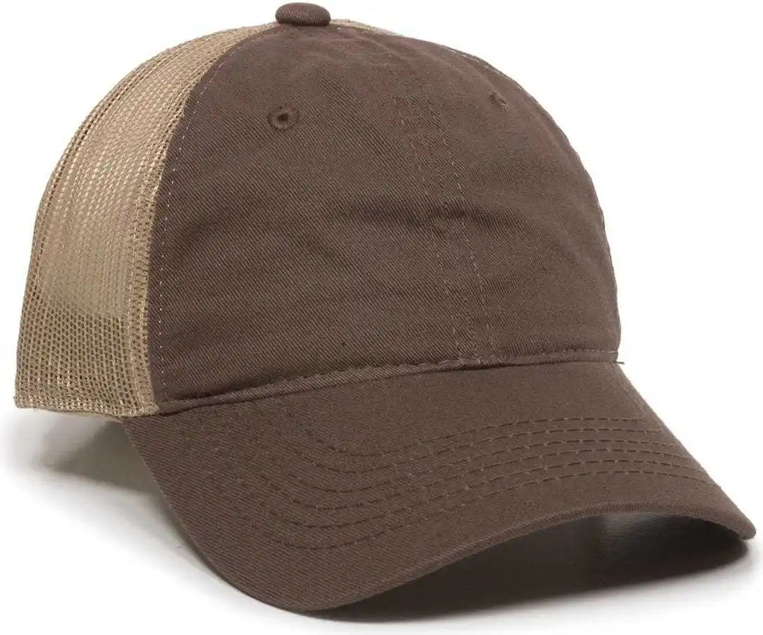 Oc Sports Fwt-130 Garment Wash Mesh Back Baseball Cap - Brown Tan - 6 7/8’’ - 7 1/2’’