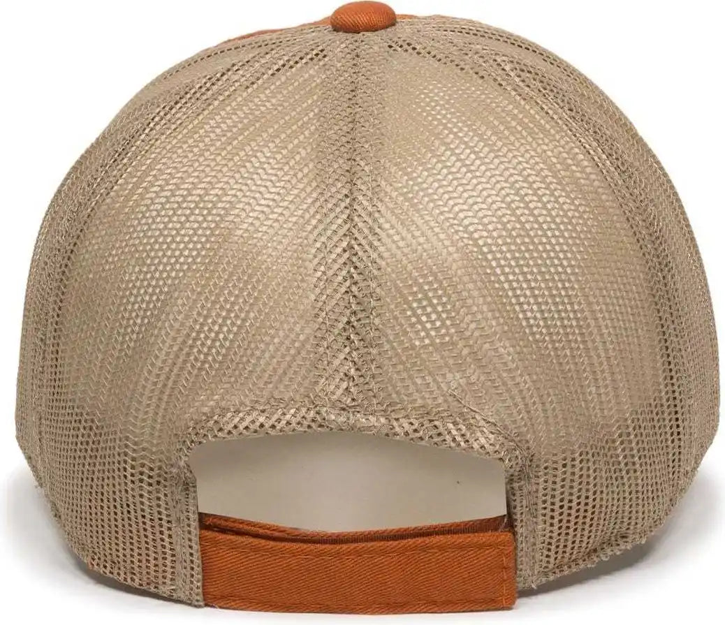 Oc Sports Fwt 130 Garment Wash Mesh Back Baseball Cap Bt Orange Tan Burnt / 6 7/8’’ 7 1/2’’
