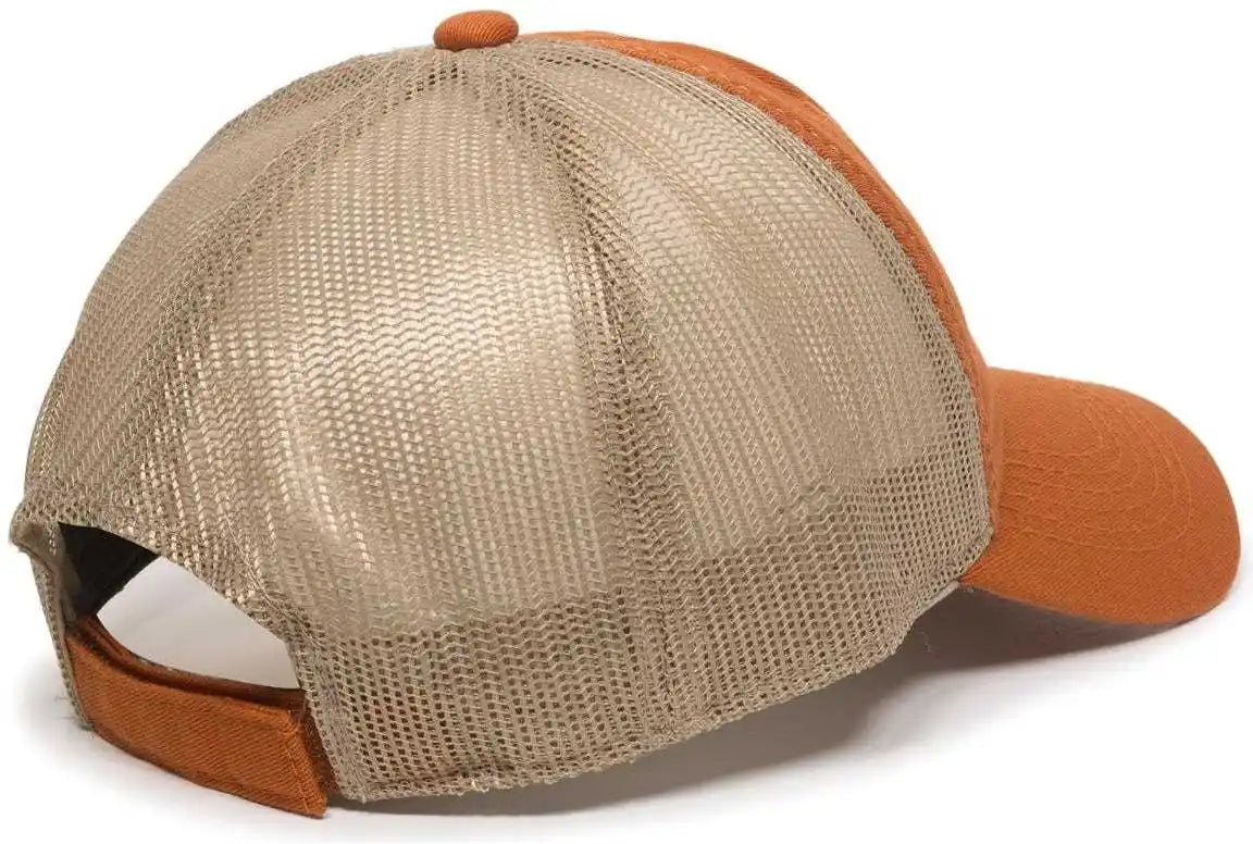 Oc Sports Fwt 130 Garment Wash Mesh Back Baseball Cap Bt Orange Tan Burnt / 6 7/8’’ 7 1/2’’