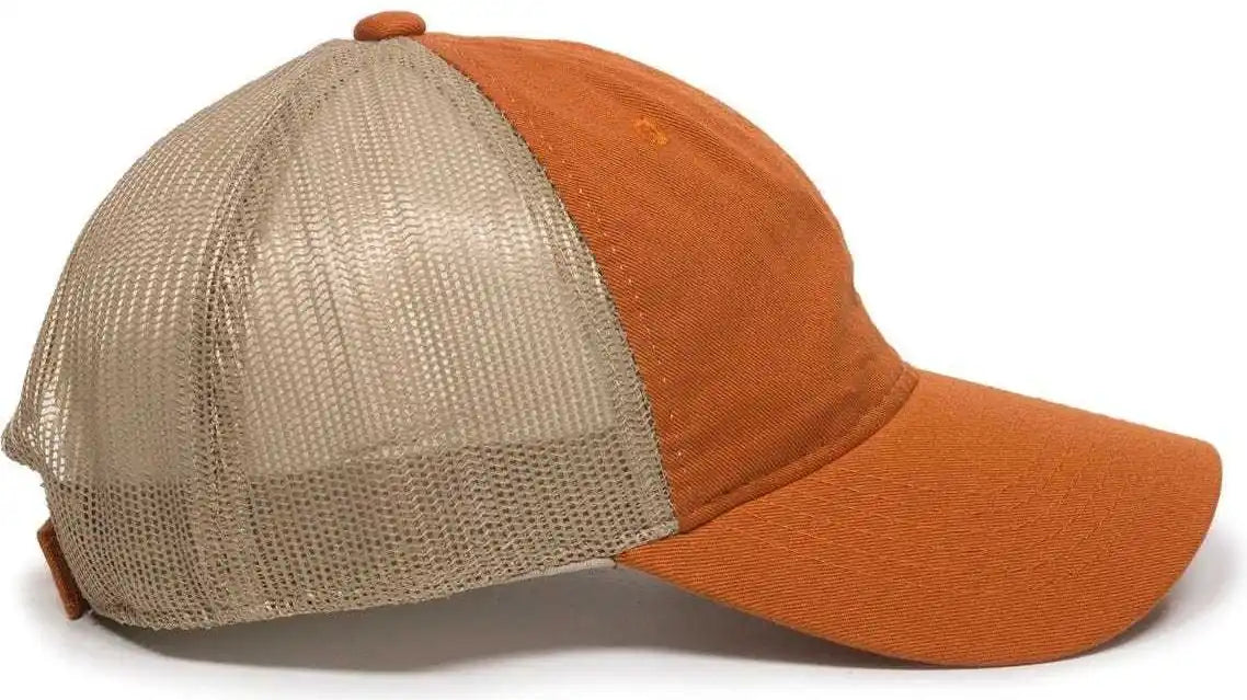 Oc Sports Fwt 130 Garment Wash Mesh Back Baseball Cap Bt Orange Tan Burnt / 6 7/8’’ 7 1/2’’